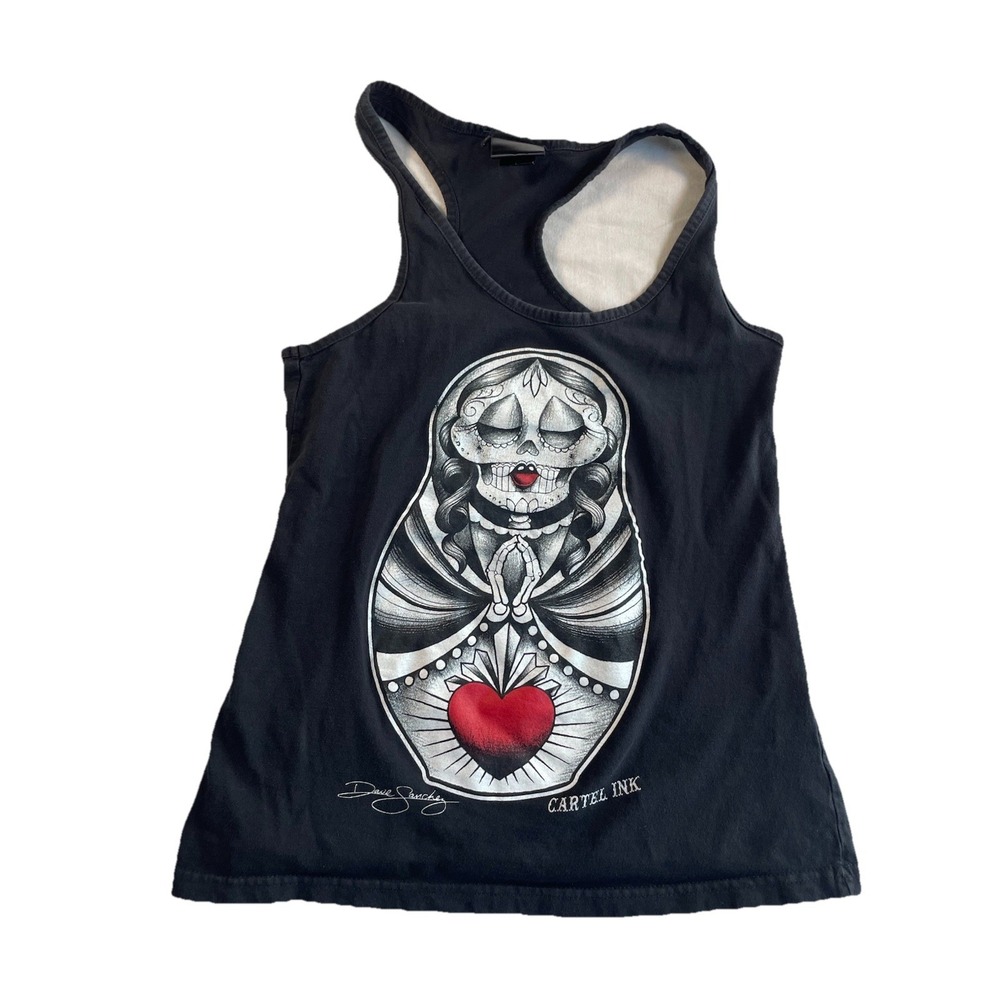 Cartel Ink Women's Black Tank Top Tee Size Small